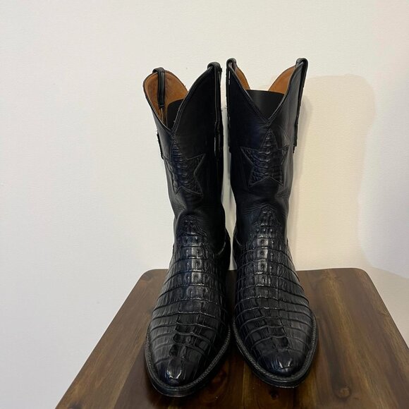Black Jack Other - BlackJack Handmade Made in USA Alligator Tail Western Cowboys Black Boots 9 1/2
